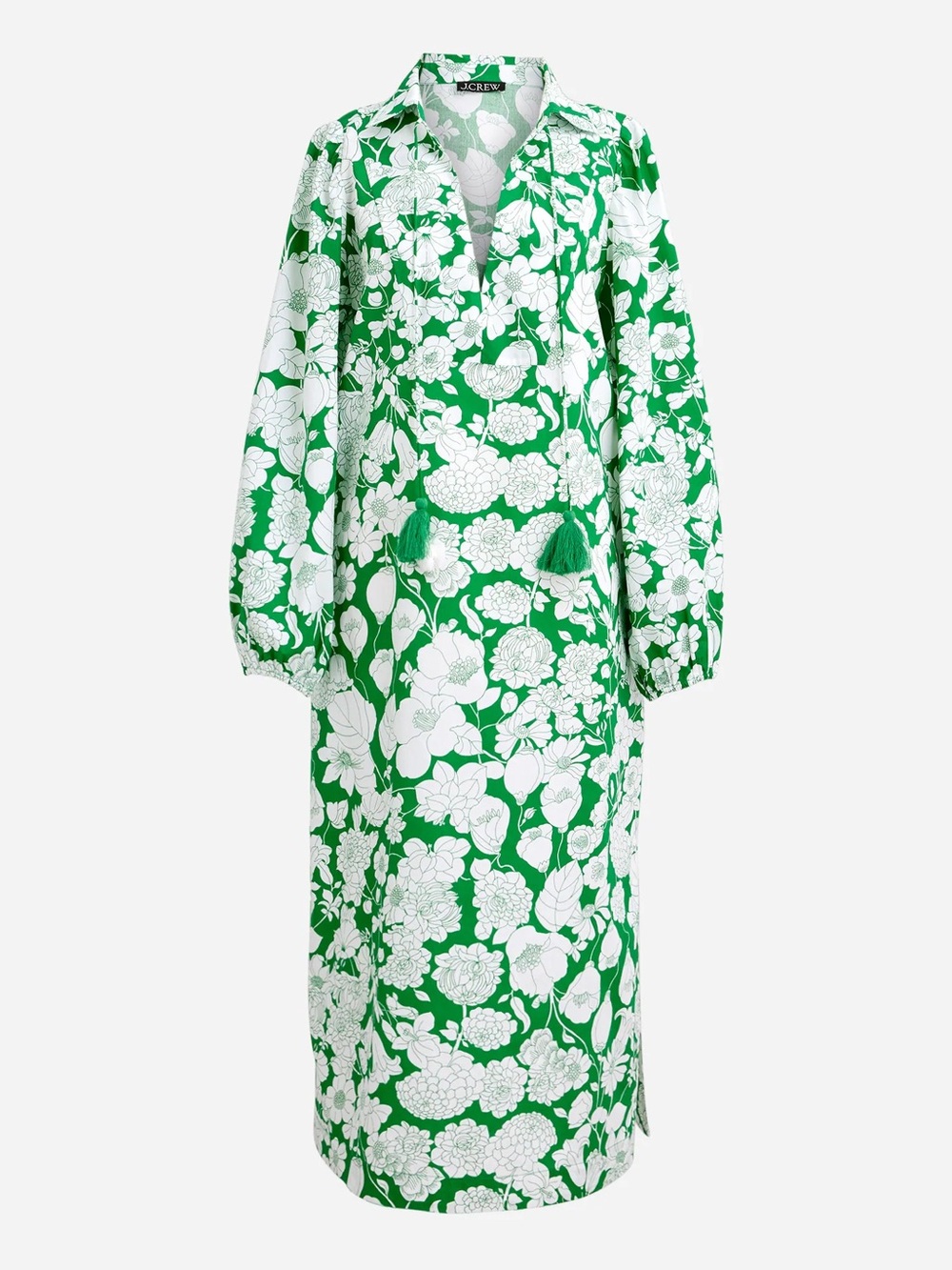 NWT J Crew V Neck Tunic Dress Kelly Floral Cotton Poplin Size XXS